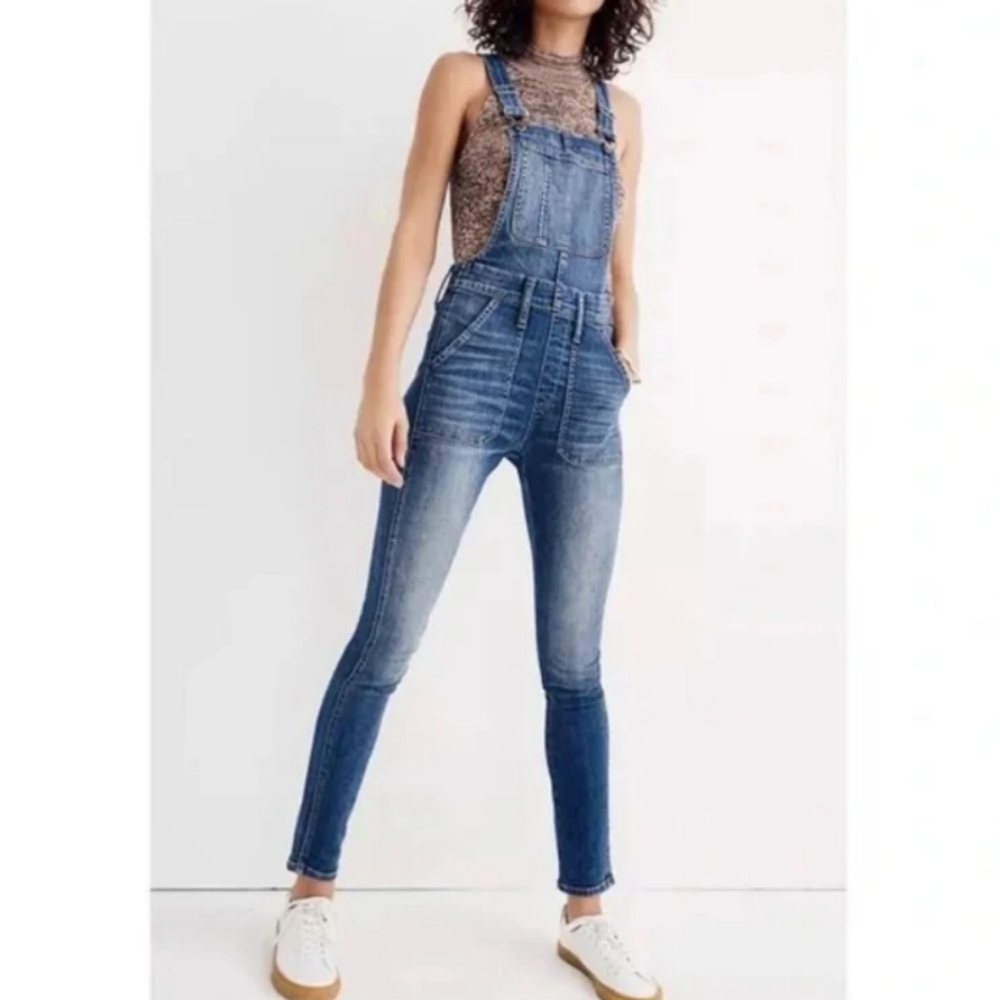 Madewell Side Zip Skinny Denim Overalls